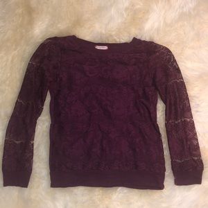Maroon Lace Longsleeve
